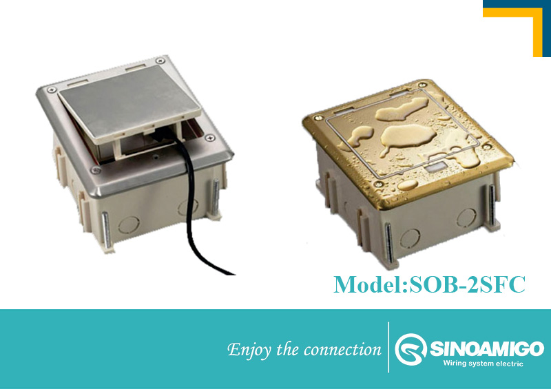 Ổ cắm âm sàn chống nước SINO AMIGO SOB-2SFC, 